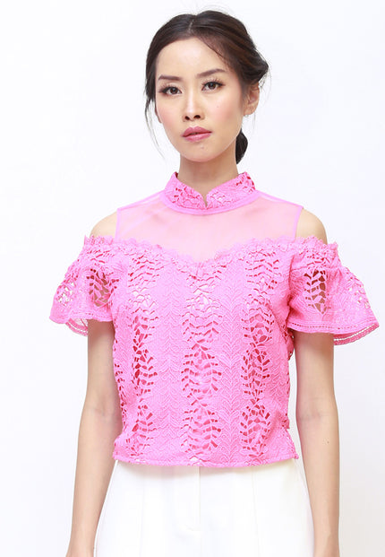 Pearl Lace Cheongsam Top