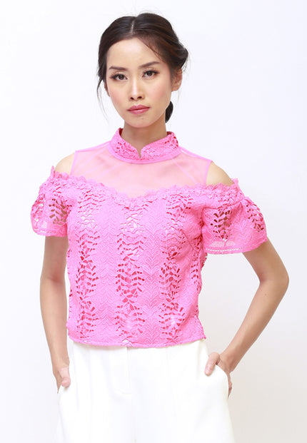 Pearl Lace Cheongsam Top