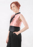 Poppy Cheongsam Top - Sleeveless Cropped Mandarin Collar Top