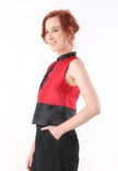 Poppy Cheongsam Top - Sleeveless Cropped Mandarin Collar Top