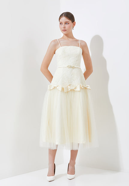 Lachelle Dress - Soft Flare Tulle Midi Dress (Pre-order)