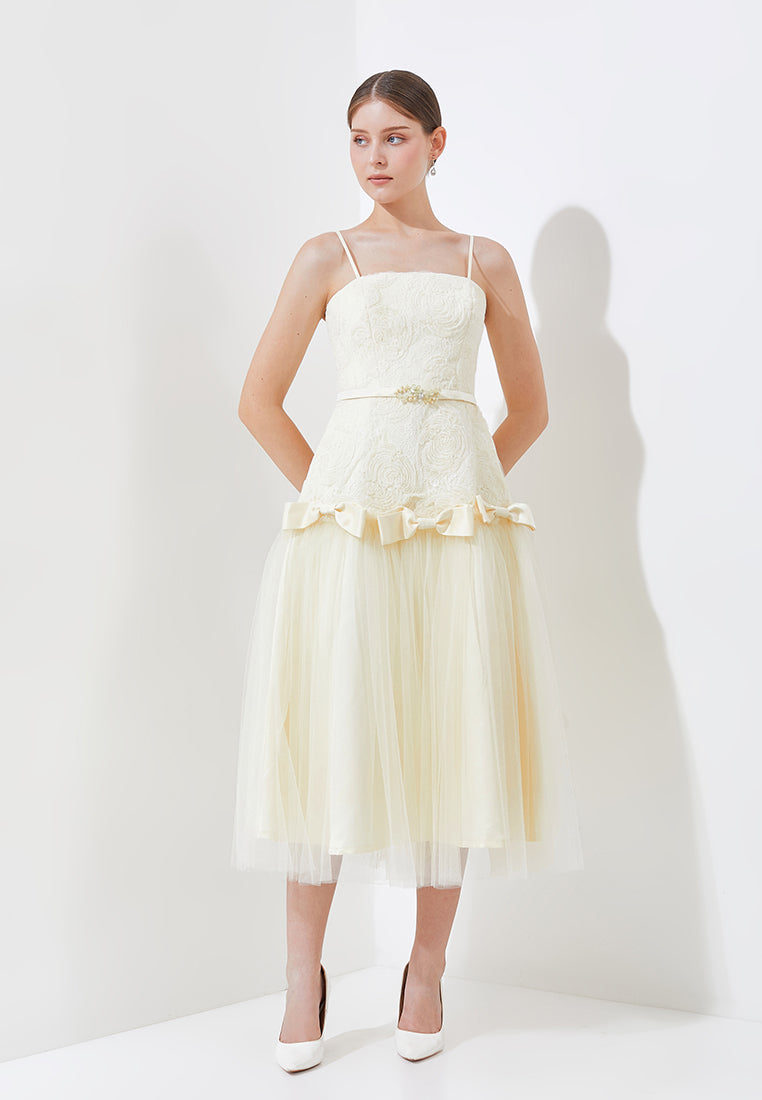 Lachelle Dress - Soft Flare Tulle Midi Dress (Pre-order)