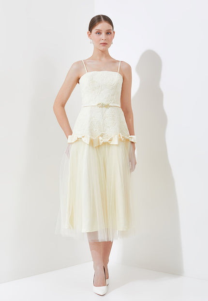 Lachelle Dress - Soft Flare Tulle Midi Dress (Pre-order)
