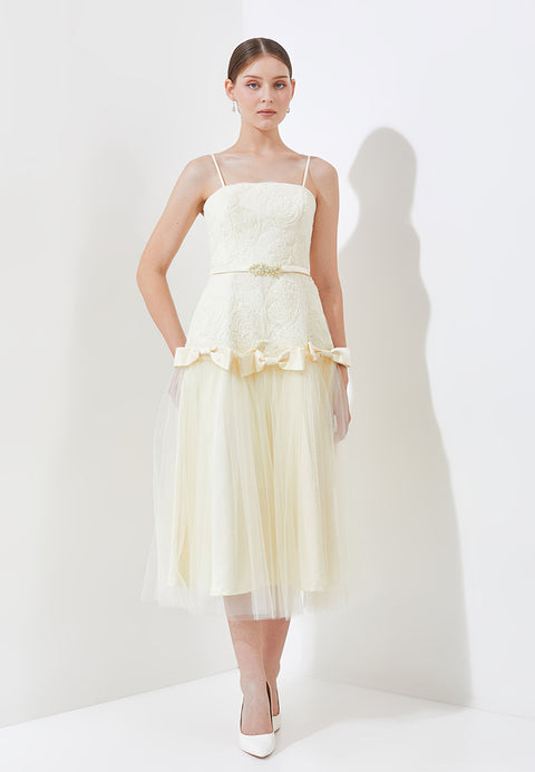 Lachelle Dress - Soft Flare Tulle Midi Dress (Pre-order)