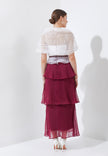 Ruberta Dress - Crimson Botanical Tiered Dress (Pre-order)