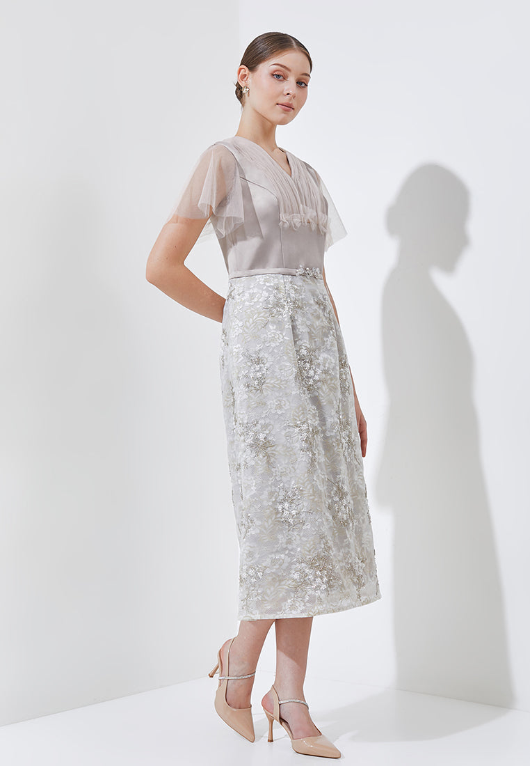 Evanelie Dress - Elegant Midi Dress (Pre-order)