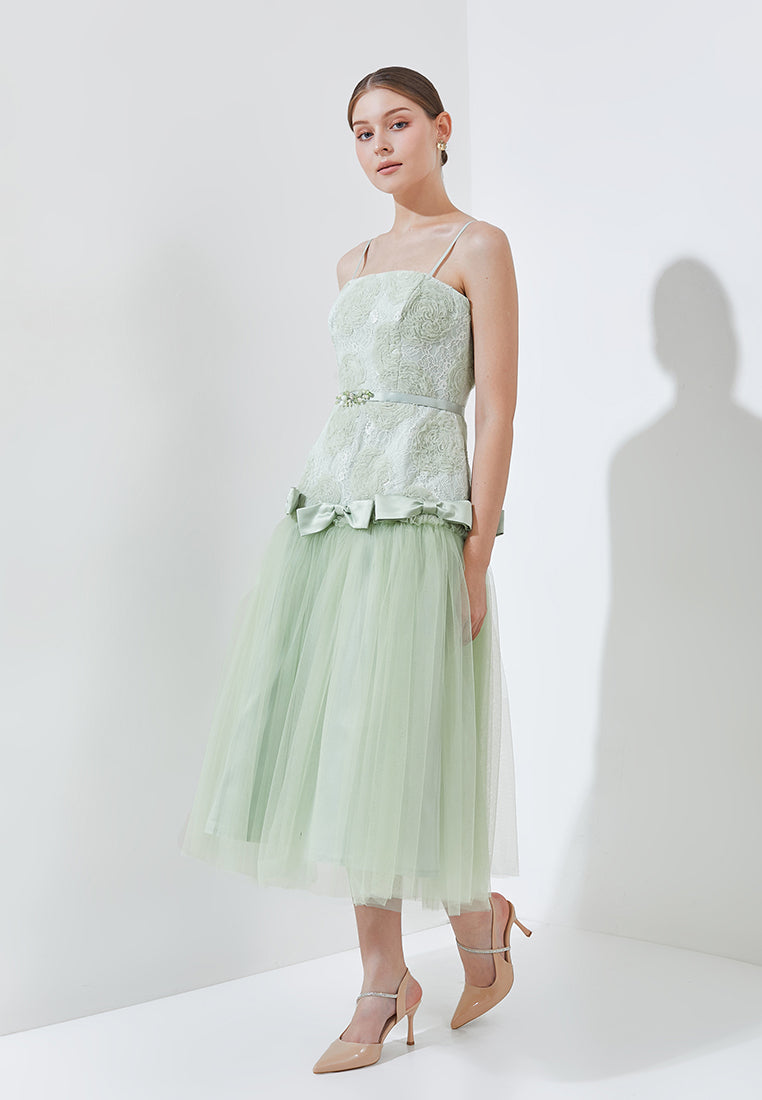 Lachelle Dress - Soft Flare Tulle Midi Dress (Pre-order)