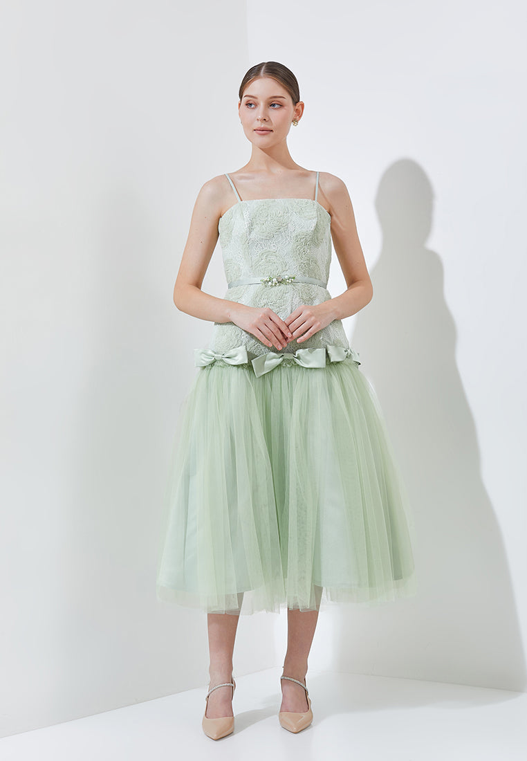Lachelle Dress - Soft Flare Tulle Midi Dress (Pre-order)