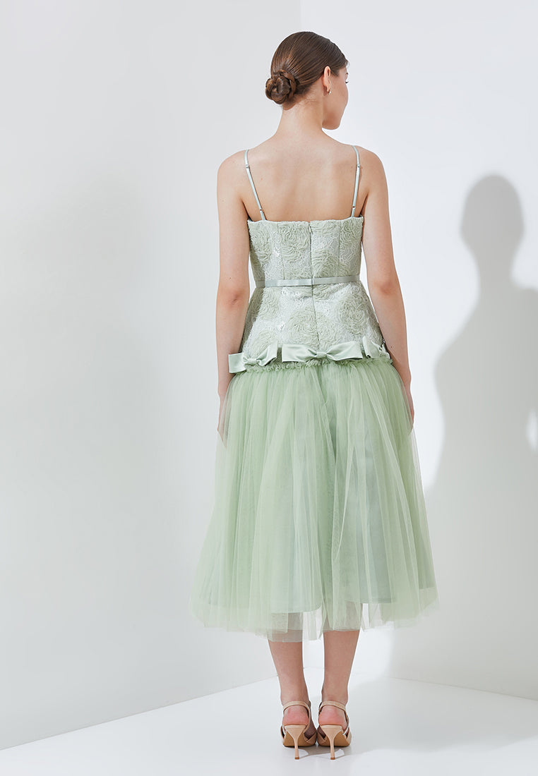 Lachelle Dress - Soft Flare Tulle Midi Dress (Pre-order)