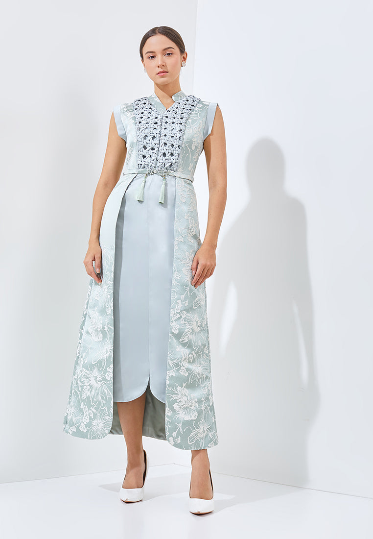 Raelyn Cheongsam Dress - Midi Knot Fit Bodice Dress (Pre-Order)
