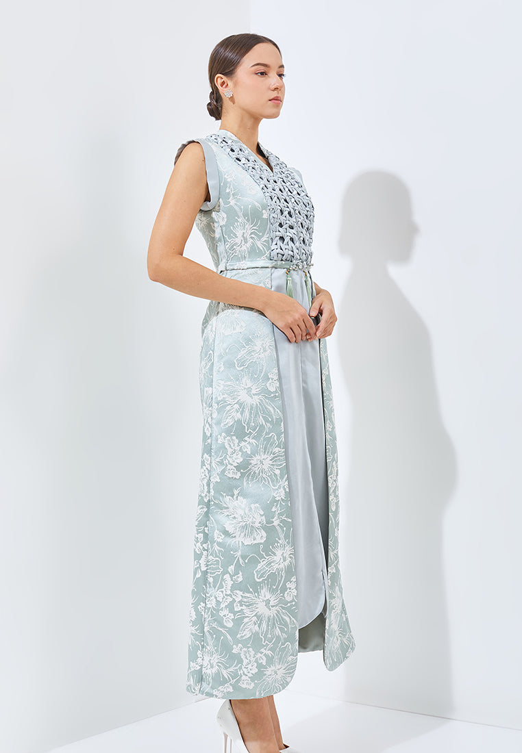 Raelyn Cheongsam Dress - Midi Knot Fit Bodice Dress (Pre-Order)