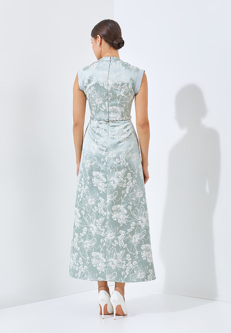 Raelyn Cheongsam Dress - Midi Knot Fit Bodice Dress (Pre-Order)