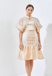 Rouna Cheongsam Dress - Midi Lace Cape Dress (Pre-Order)
