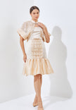Rouna Cheongsam Dress - Midi Lace Cape Dress (Pre-Order)