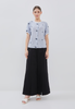 Rieta Top - Floral-embroidered Stripes Print