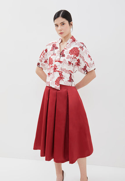 Sadie Cheongsam Top - Loose Printed Oriental Top (Pre-Order)