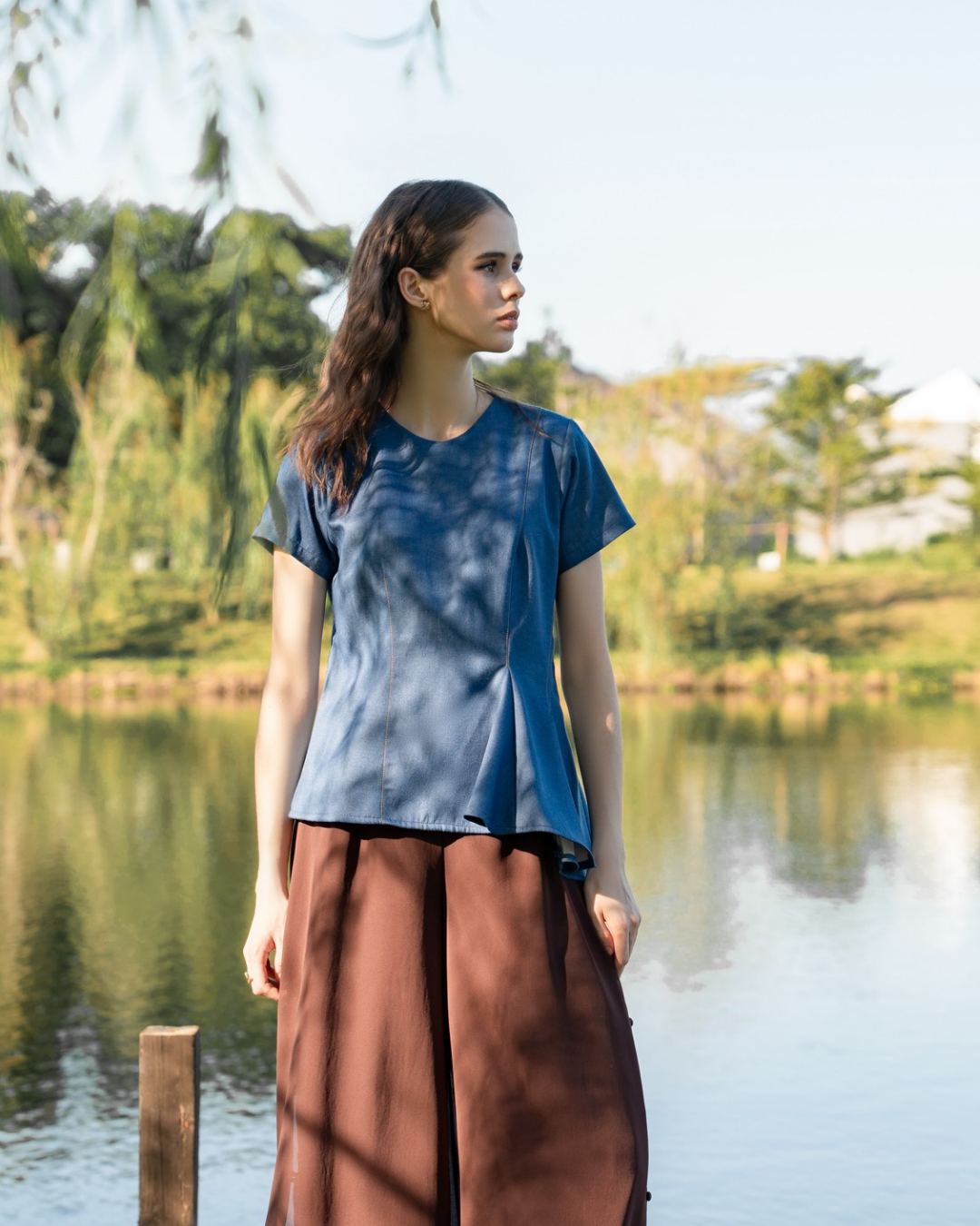 Jeane Top - Cotton Denim Fabric (Pre-order)