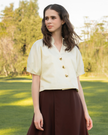Leticia Top - Raglan Puff Overlapping Top