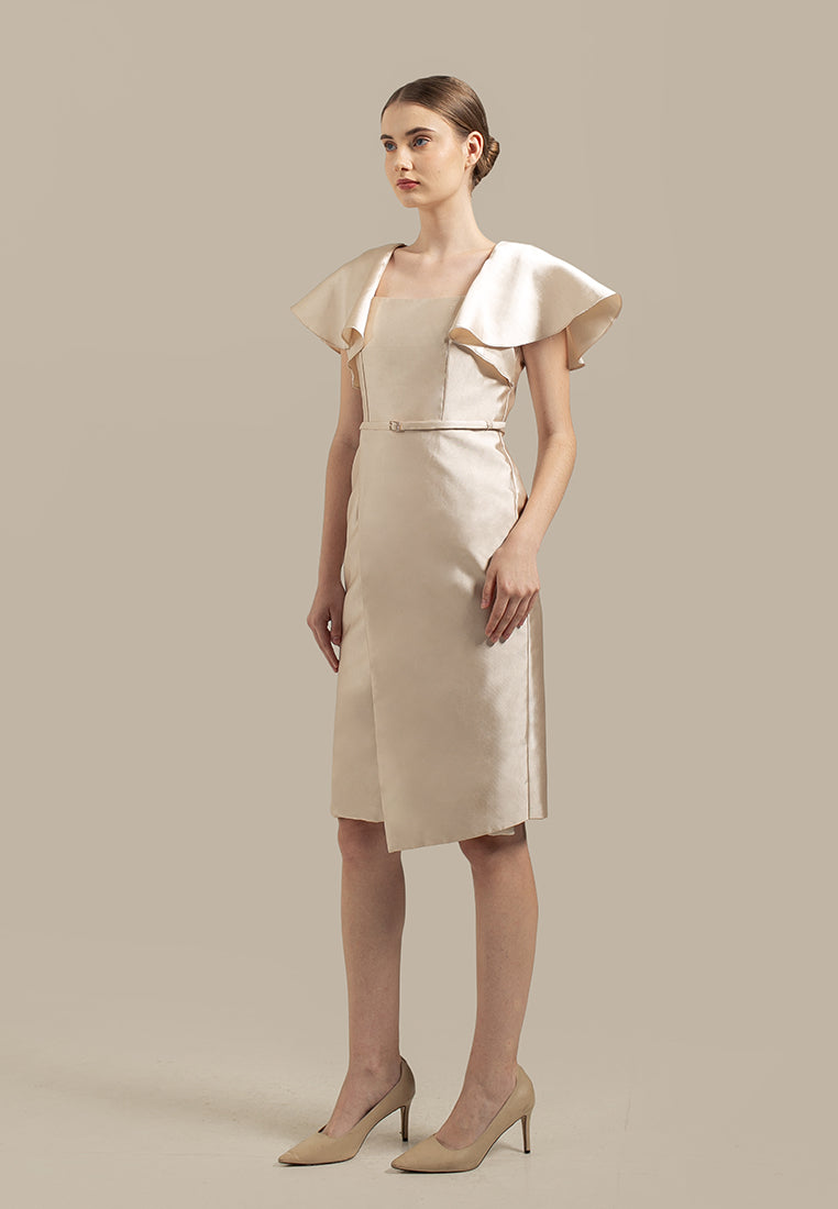 Tilley Dress - Overlap Peplum Sleeves Dress