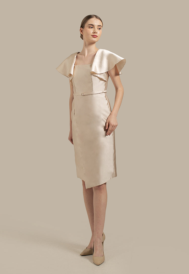 Tilley Dress - Overlap Peplum Sleeves Dress