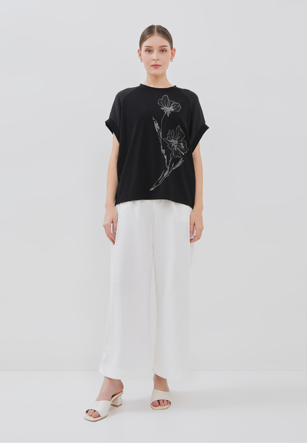 Viali Top - Floral-embellishment Accessories