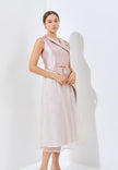 Yora Cheongsam Dress - Midi Asymmetric Neckline Dress