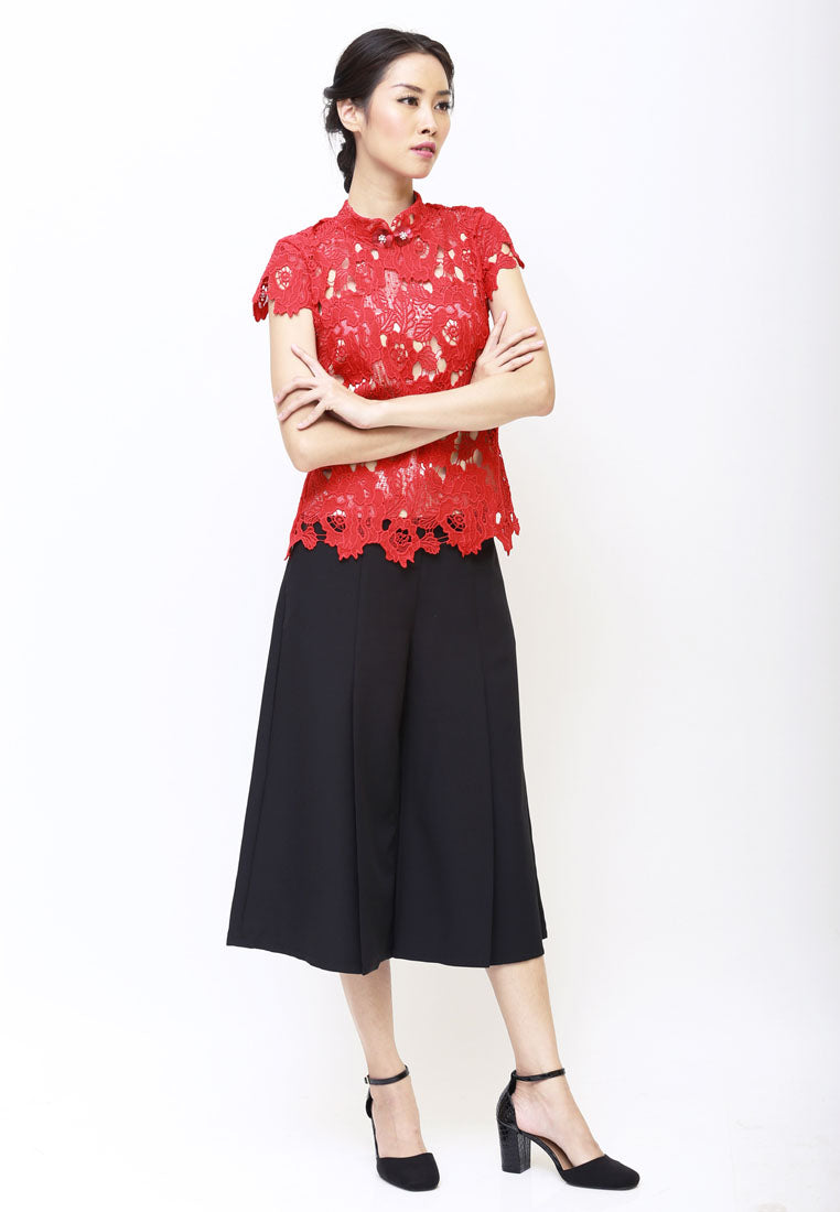 Ava Top - Guipure Lace Cheongsam Top