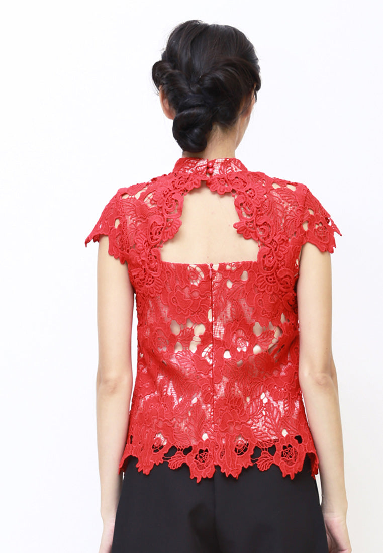 Ava Top - Guipure Lace Cheongsam Top