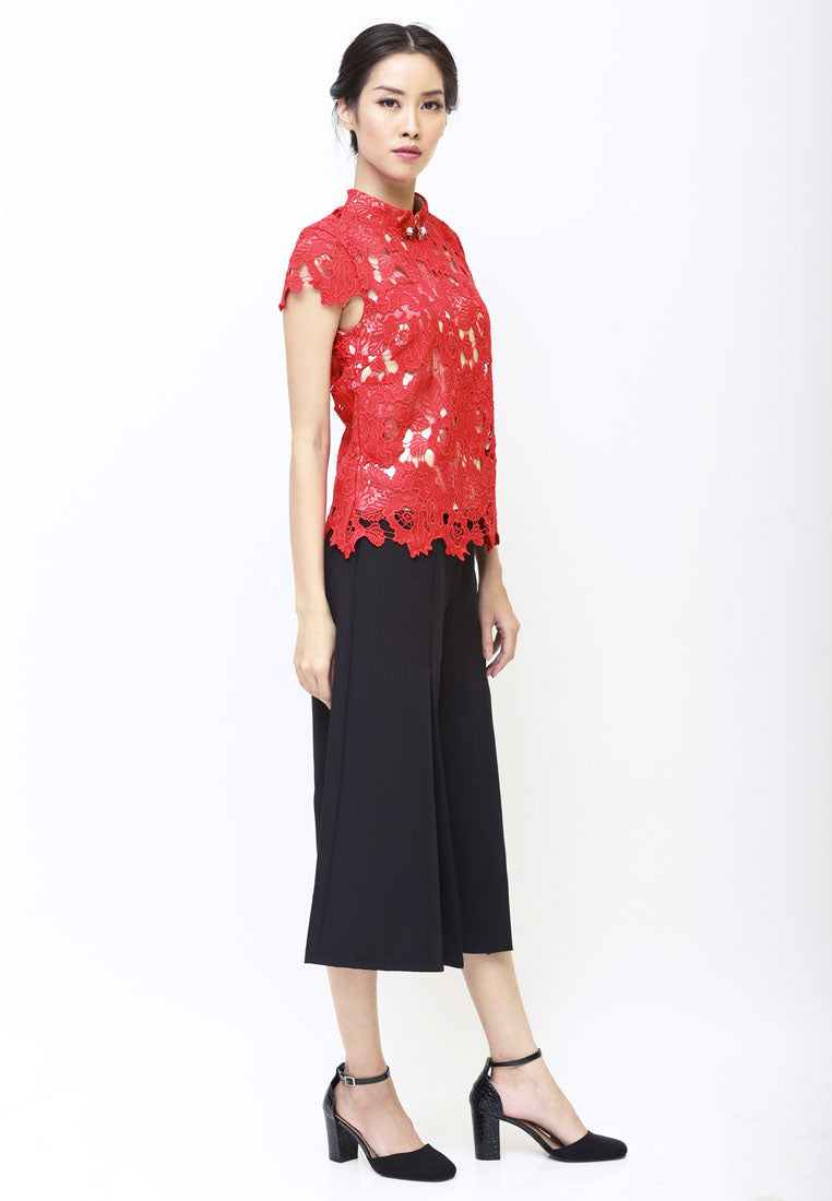 Ava Top - Guipure Lace Cheongsam Top