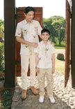 Elowyn Boy Shirt – Boys Cheongsam Cream Shirt (Pre-Order)