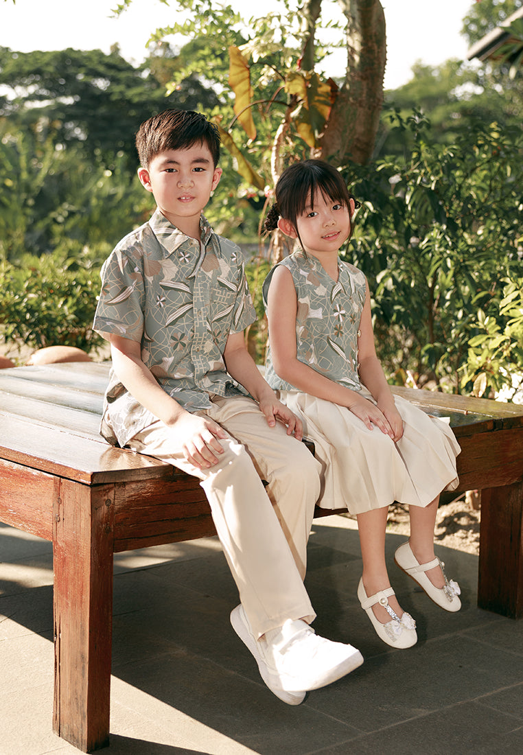Marlow Boy Shirt – Boys Cheongsam Green Shirt (Pre-Order)