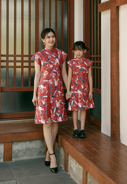 Avenly Cheongsam Dress - Ethnic Floral Shift Dress (Pre-Order)