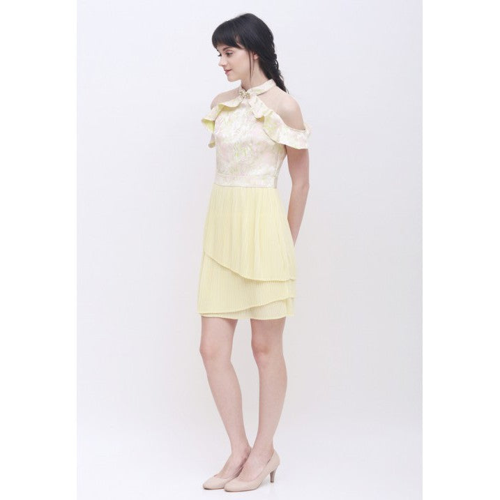ESYE - Winslet Cheongsam Dress | Cold Shoulder Ruffles Dress