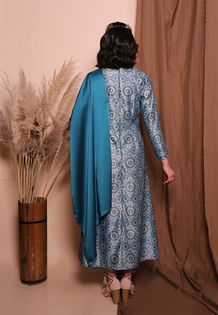 Nahla Print Long Dress Tosca (Pre-Order)