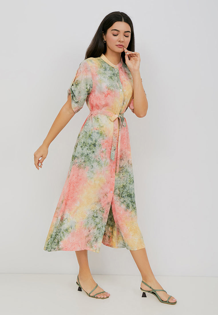 Ophelia Dress Peach/Green (Pre-Order)