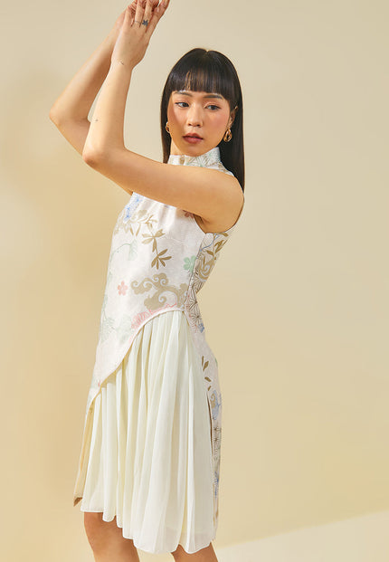 Raven Cheongsam Dress Beige (Pre-Order)